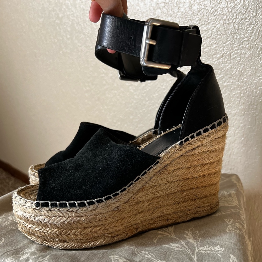 Black Marc Fisher Adalyn espadrille wedge size 6.5